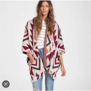 Billabong blanket Aztec print poncho small